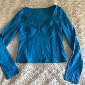 Women's Blue Long Sleeve Top